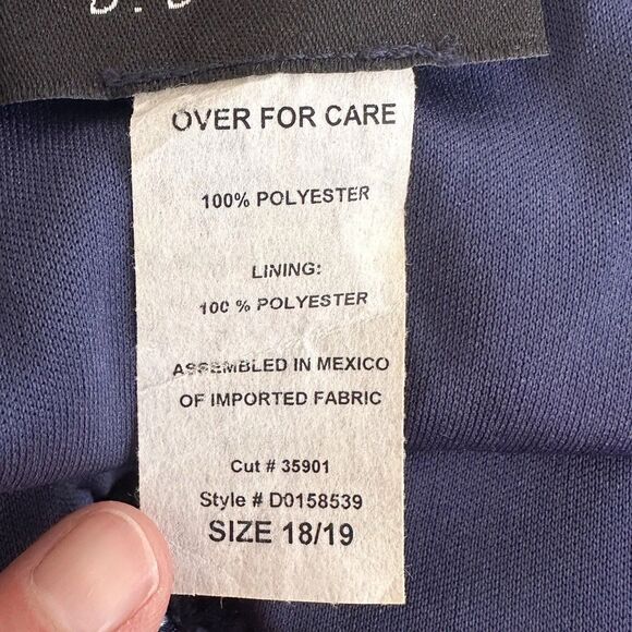 B. Darlin Formal Navy Blue Prom Dress Rhinestone Halter Evening Gown Size 18/19 - Picture 13 of 14